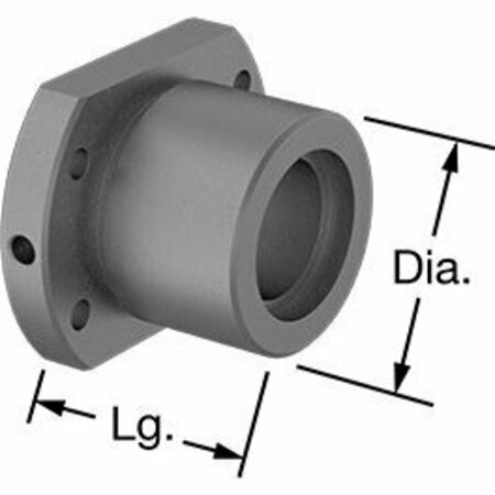 BSC PREFERRED Flange Ball Nut M25 Thread Size 40mm Long 43 mm Diameter 6624K46